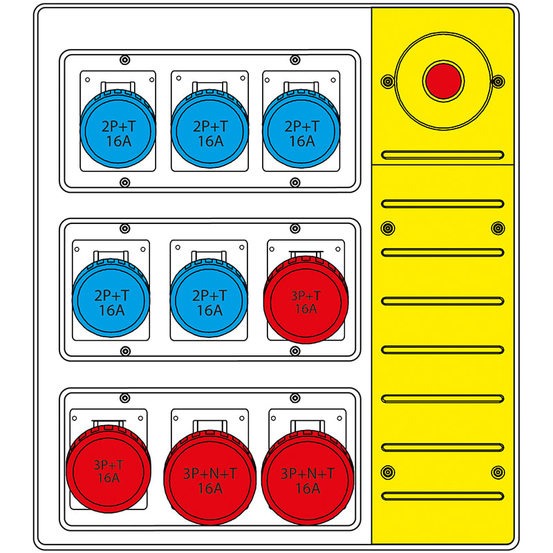 SCAME PARRE - MBOX3 CON SPINA+EMERGENZA PR.IEC309