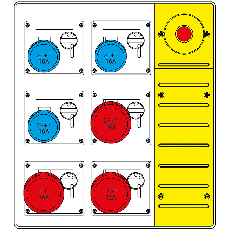 SCAME PARRE - MBOX3 MORSETT.+EMERGENZA PR. S/FUSIBILI