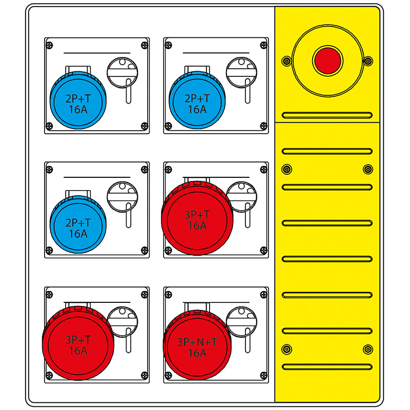 SCAME PARRE - MBOX3 MORSETT.+EMERGENZA PR. S/FUSIBILI