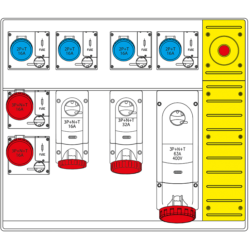 SCAME PARRE - MBOX5 CON SPINA+EMERGENZA   PRESE C/FUS.