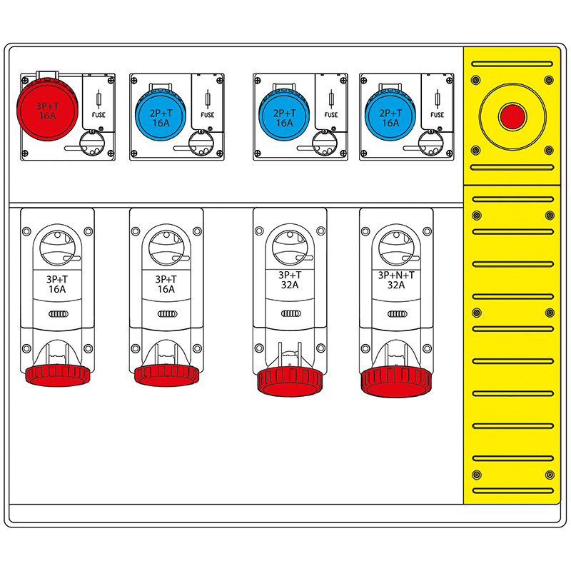 SCAME PARRE - MBOX5 MORSETTIERA+EMERGENZA PRESE C/FUS.