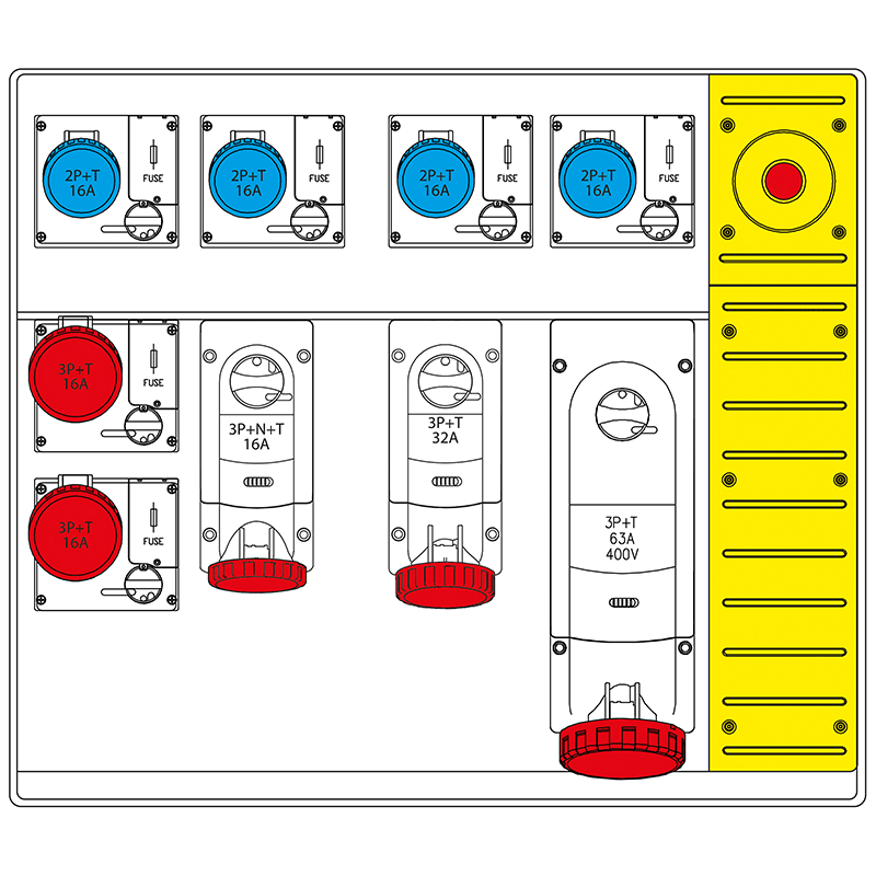 SCAME PARRE - MBOX5 MORSETTIERA+EMERGENZA PRESE C/FUS.
