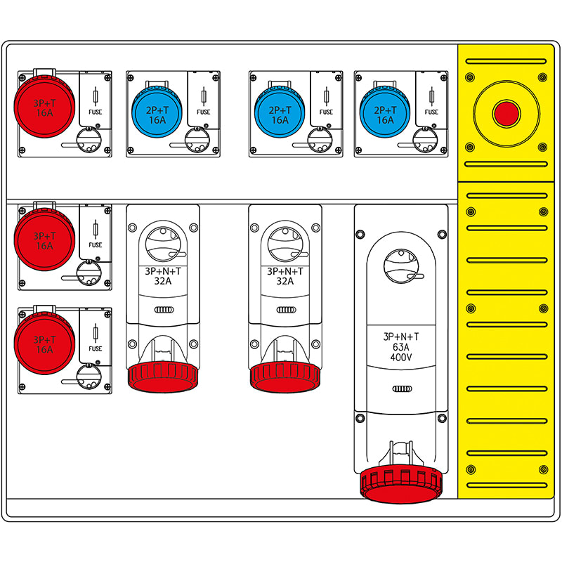 SCAME PARRE - MBOX5 MORSETTIERA+EMERGENZA PRESE C/FUS.