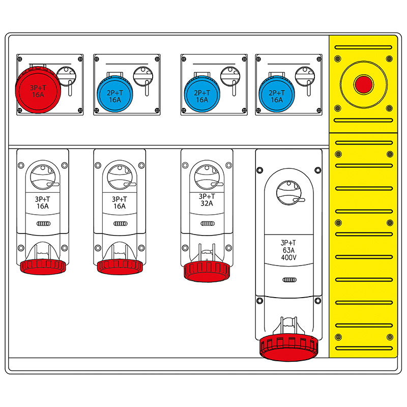 SCAME PARRE - MBOX5 MORSETTIERA+EMERGENZA PRESE S/FUS.