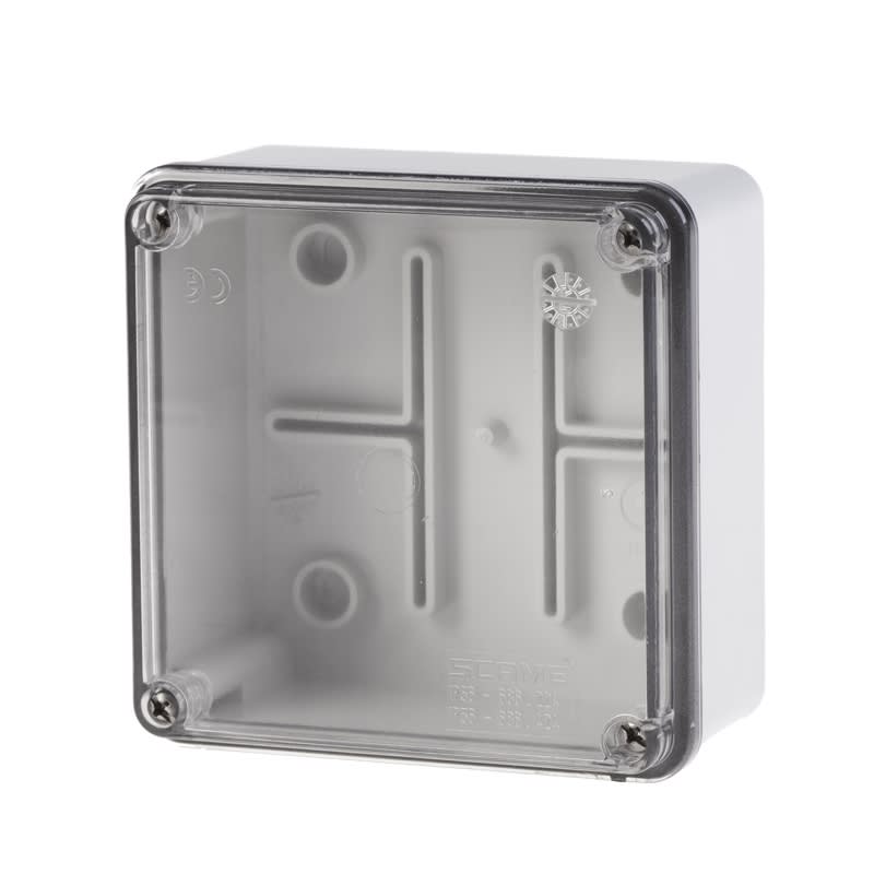 SCAME PARRE - SCATOLA DER.100X100 S/PAS IP56  TRASPAR.