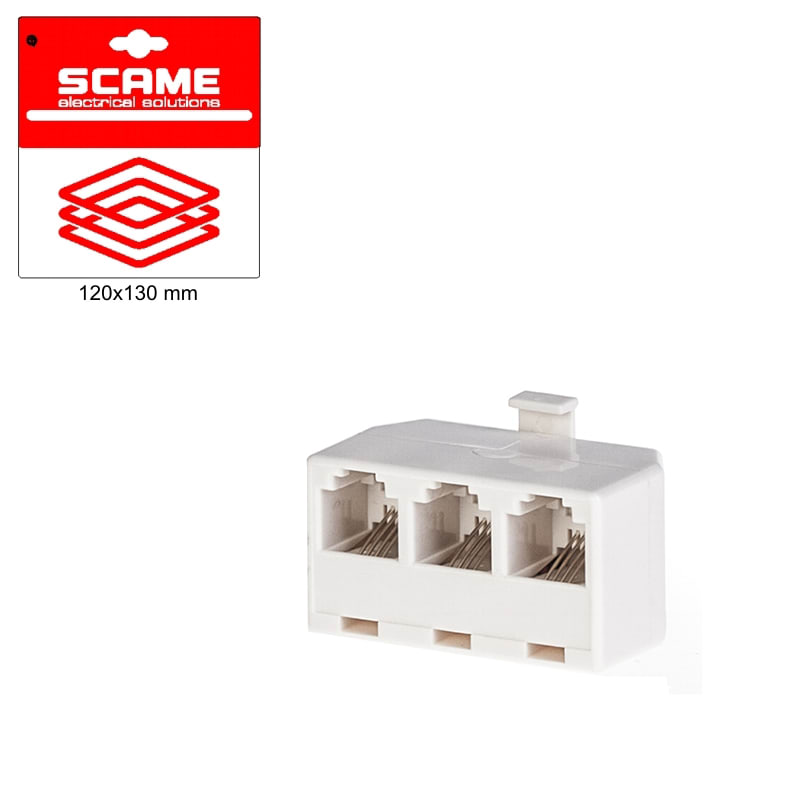 SCAME PARRE - TRIPLICATORE AVORIO PLUG 6/4