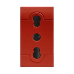 SCAME PARRE - PRESA 2P+T 16A 250V BIVAL.(P11/P17)ROSSA