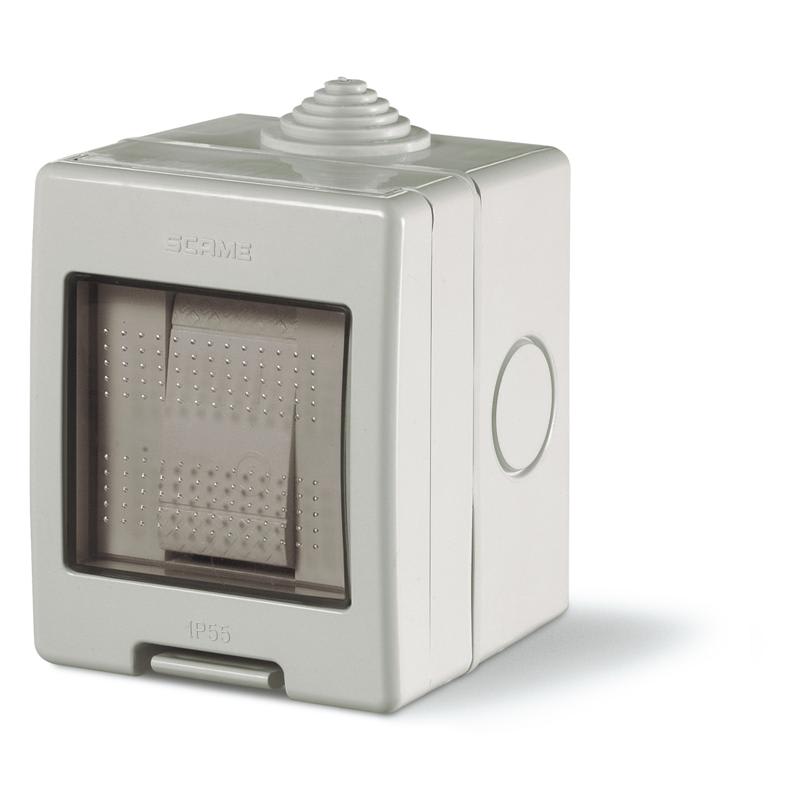 SCAME PARRE - CONT.IP55 1 MOD.+ 1 INT.20A BIP. 136.5121-302