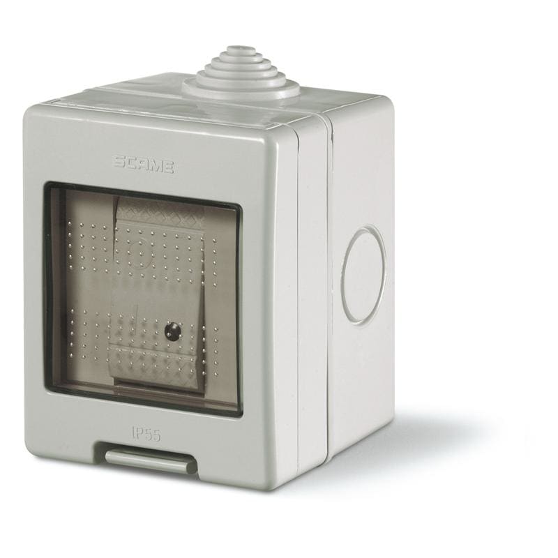 SCAME PARRE - CONT.IP55 1 MOD.+ 1 INT.20A BIP.LUM.