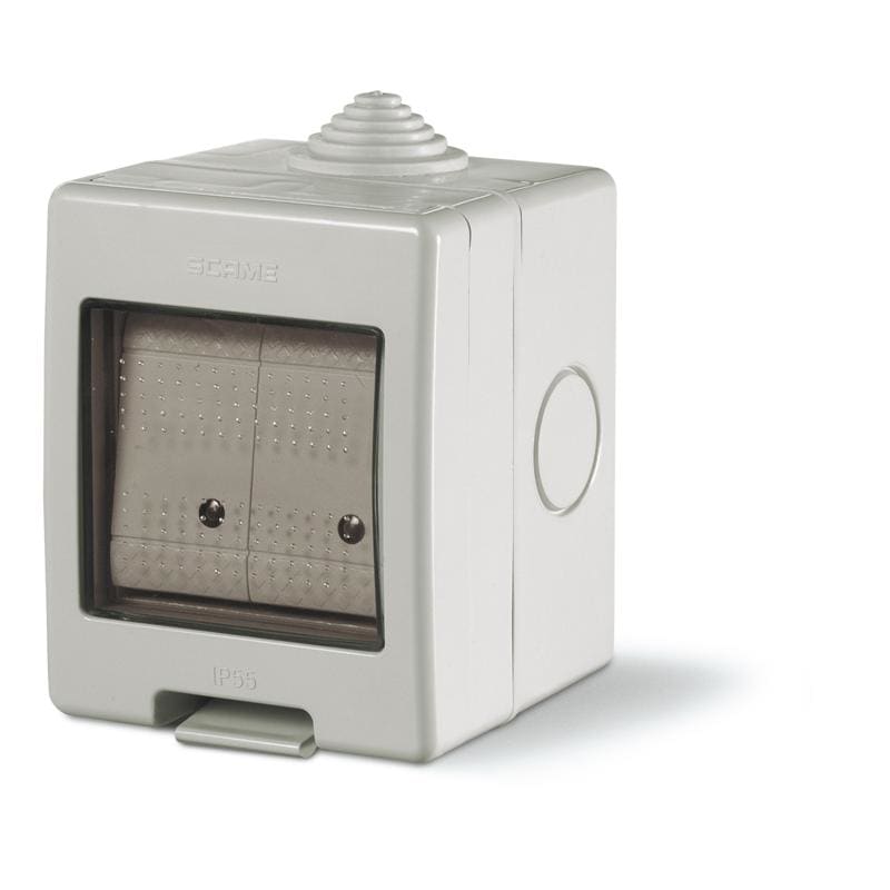SCAME PARRE - CONT.IP55 2 MOD.+ 2 INT.16A UNIP.