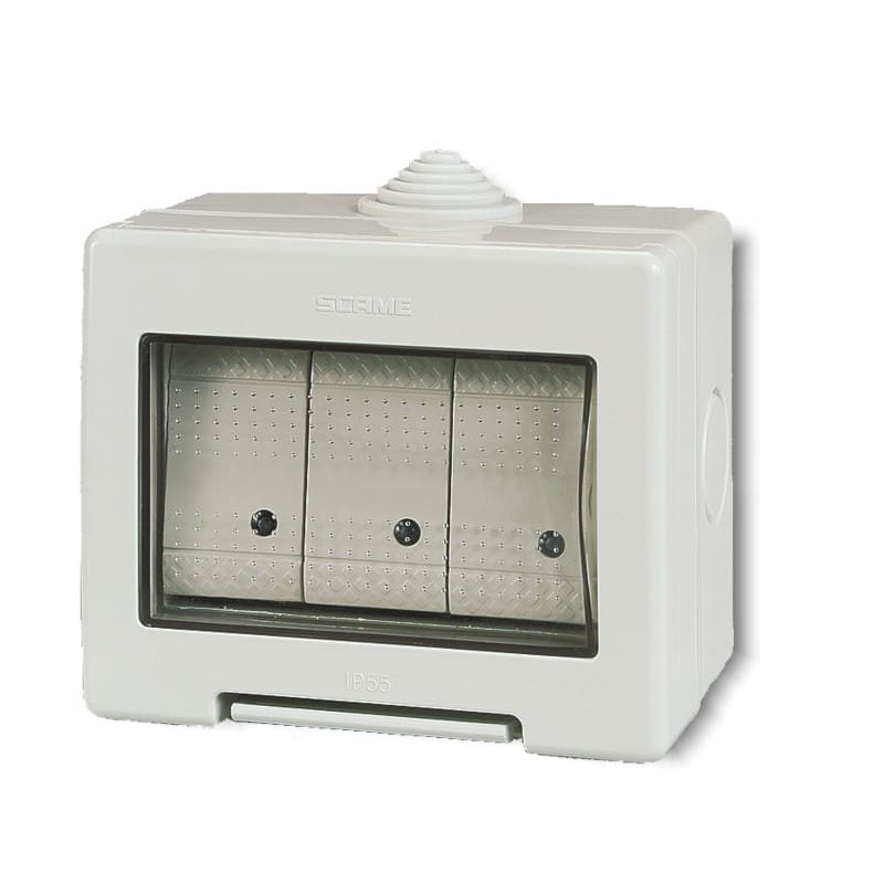 SCAME PARRE - CONT.IP55 3 MOD.+ 3 DEV.16A UNIP.