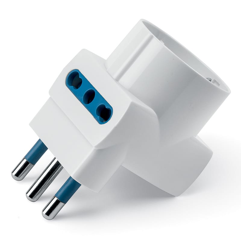 SCAME PARRE - ADATT.SALV.T 16A 2P+T 2XBIV+1XP30 BIANCO 146.561