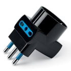 SCAME PARRE - ADATT.SALV.T 16A 2P+T 2XBIV+1XP30 NERO 146.561/N