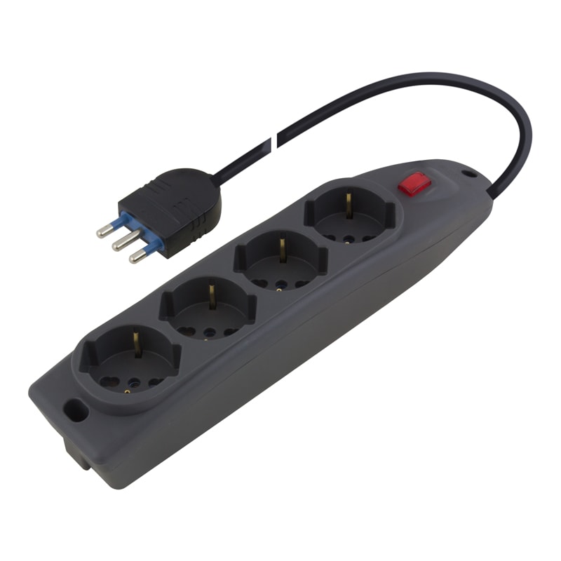 SCAME PARRE - PRESA PLURISTANDARD 4 USCITE C/INT.+CAVO 161.40511.N