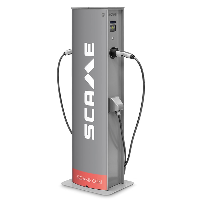SCAME PARRE - COLONNINA CA 2 CONNETTORI RFID T2 22KW