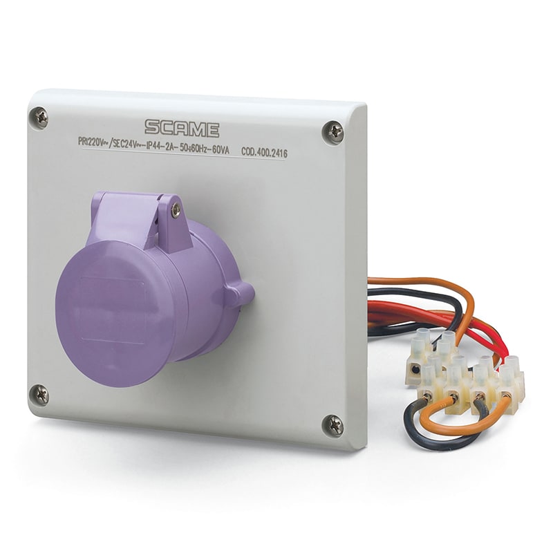 SCAME PARRE - PRESA INCASSO OMNIA 2P 16A 24V IP44 400.2420