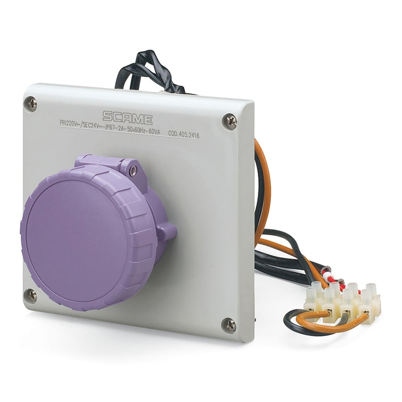 SCAME PARRE - PRESA INCASSO OMNIA 2P 16A 24V IP67