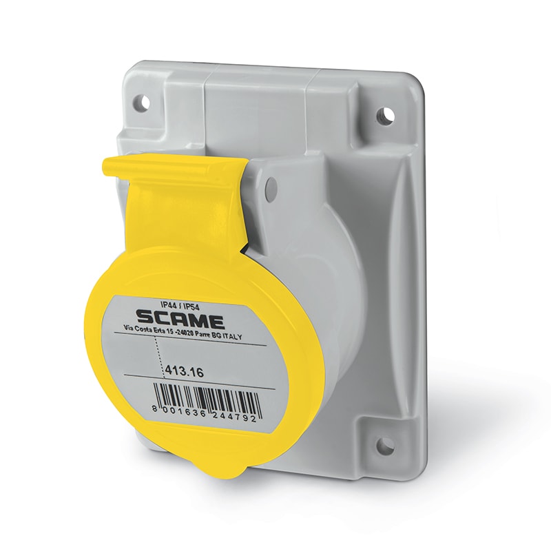 SCAME PARRE - PRESA FISSA 3P+T IP44 16A 4H 100-130V CA