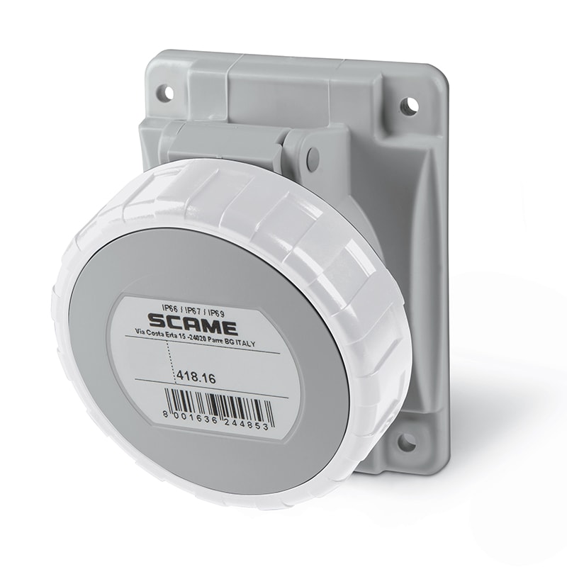 SCAME PARRE - PRESA FISSA 2P+T IP66/IP67 16A 12H 418.16633