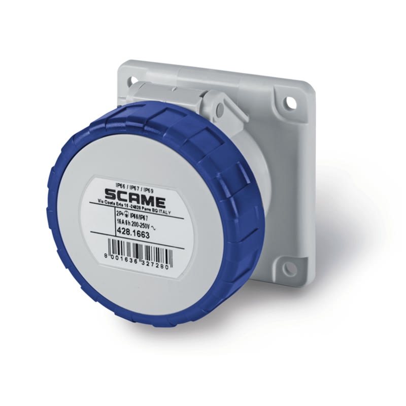 SCAME PARRE - PRESA DA INCASSO IP66/IP67 2P+T 16A 6H 428.1663