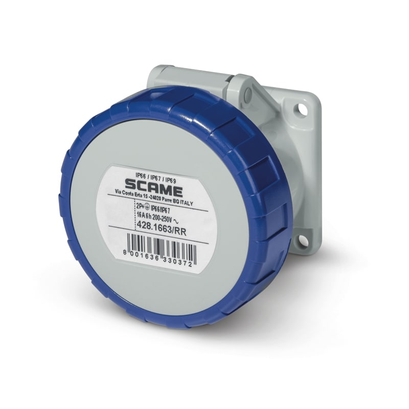 SCAME PARRE - PRESA DA INCASSO IP66/IP67 2P+T 16A 6H