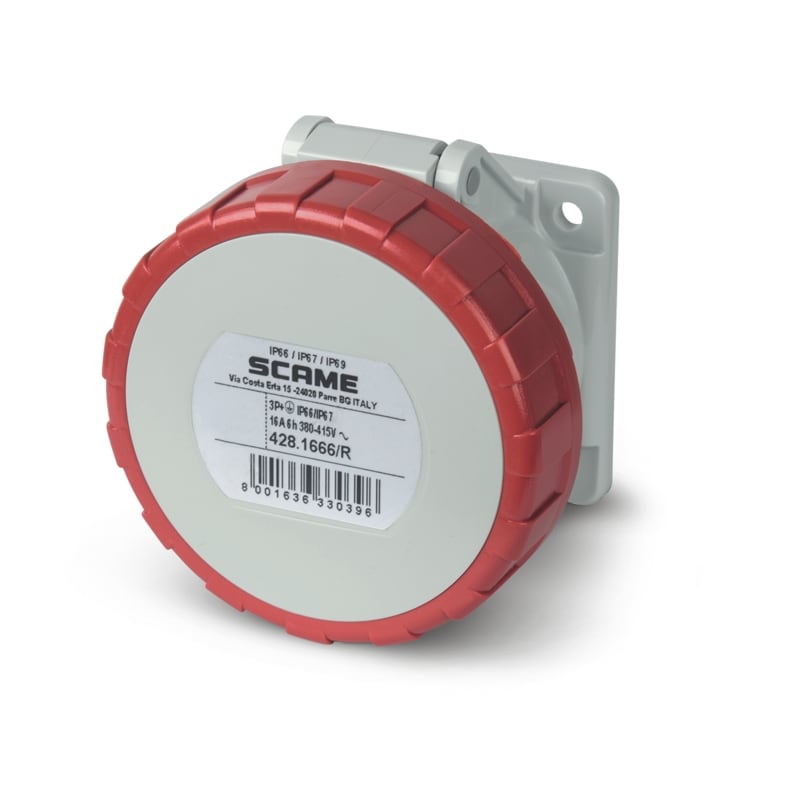 SCAME PARRE - PRESA DA INCASSO IP66/IP67 3P+T 16A 6H