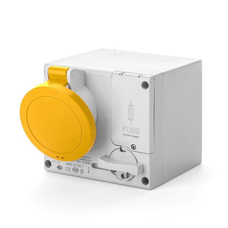 SCAME PARRE - PRESA INTERBL. 16A 2P+T 4H IP44 100-130V 501.1670