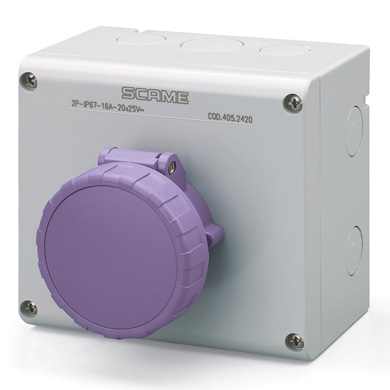SCAME PARRE - PRESA INTERBL. 32A 2P IP66/IP67 20-25V 505.2620