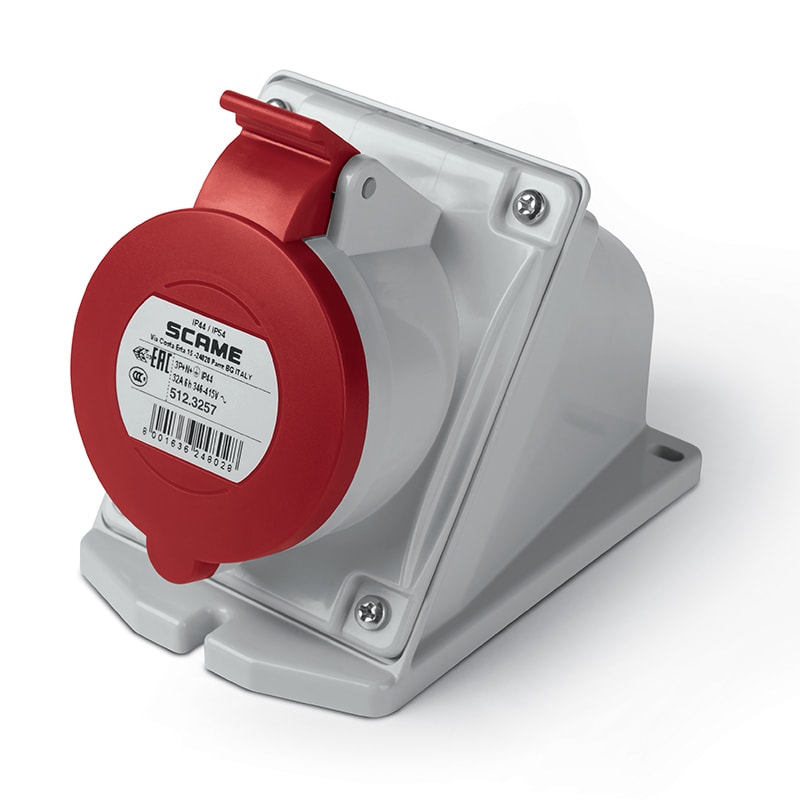 SCAME PARRE - PRESA DA PARETE 32A 3P+N+T 6H IP44/IP54