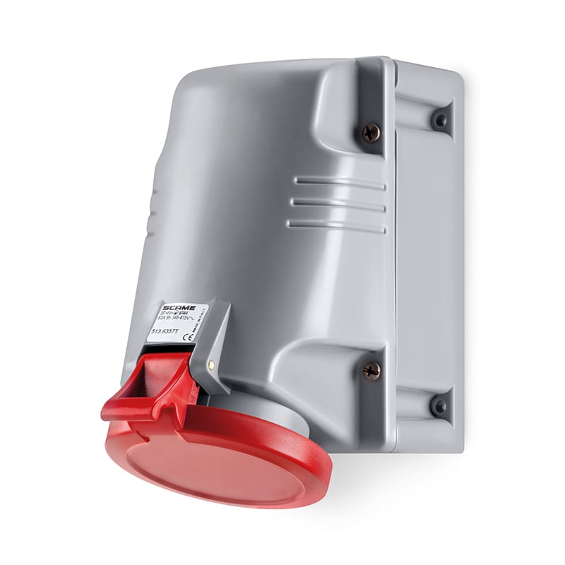 SCAME PARRE - PRESA PARETE 2P+T IP44 63A 9H 380-415V 513.6358T