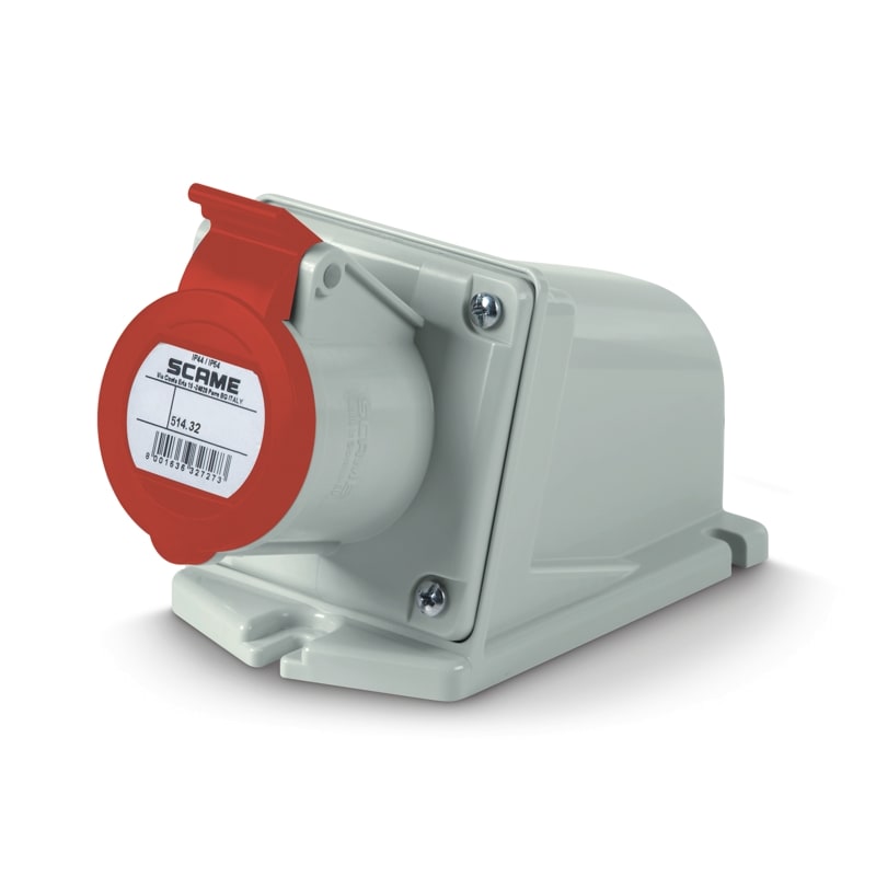 SCAME PARRE - PRESA PARETE 3P+T 32A 6H 380V IP44