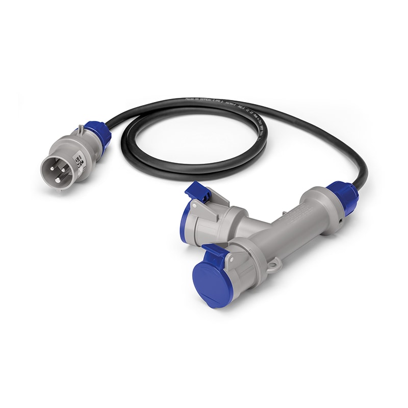 SCAME PARRE - ADATTATORE 2X2P+T 220V 16A IP44 CAVO 5M 600.2025-062