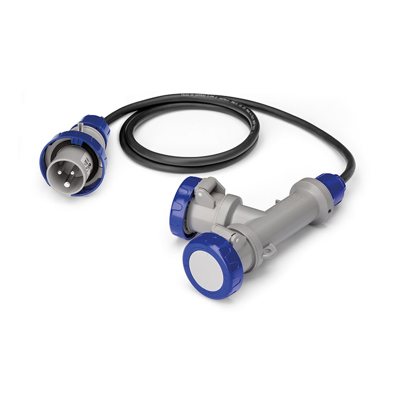 SCAME PARRE - ADATTATORE 2X2P+T 220V 16A IP67 CAVO 2M
