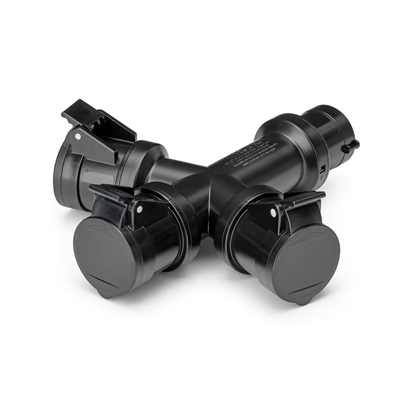 SCAME PARRE - ADATTATORE 3X2P+T 220V 16A IP44 NERO 600.3005-062.K