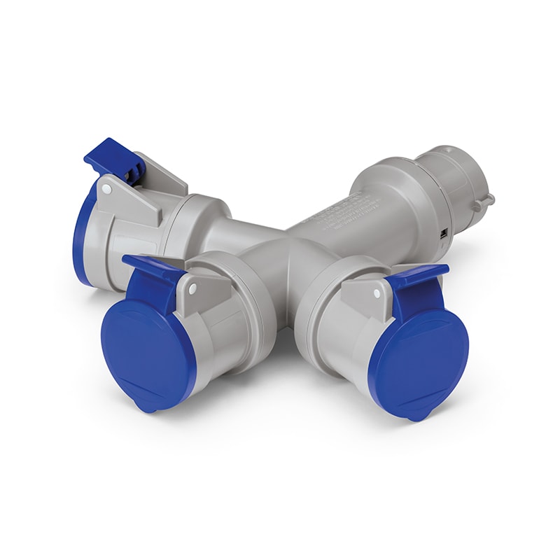 SCAME PARRE - ADATTATORE 3X2P+T 220V 16A IP44 600.3005-062