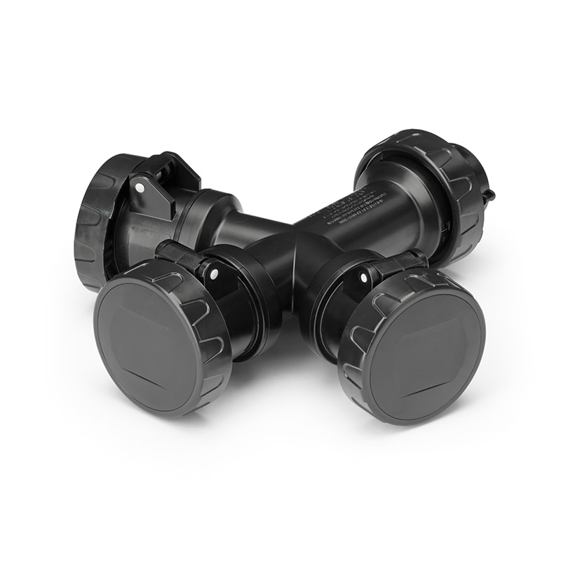 SCAME PARRE - ADATTATORE 3X2P+T 220V 16A IP67 NERO 600.3505-062.K