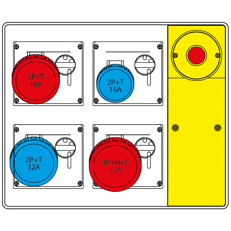 SCAME PARRE - MBOX2 MORSETT.+EMERGENZA  PR. S/FUSIBILI 656.7924-652