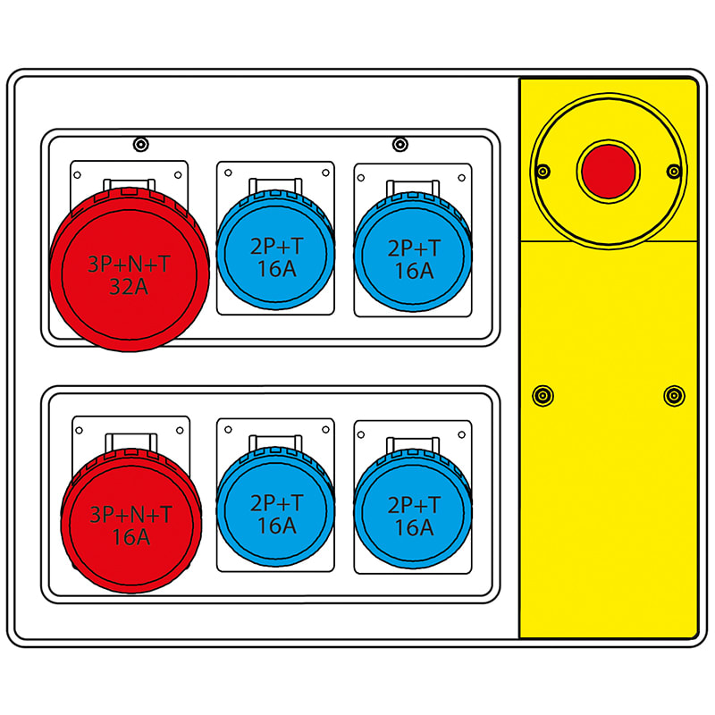 SCAME PARRE - MBOX2 MORSETT.+EMERGENZA PR. S/FUSIBILI 656.7926-744