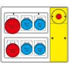 SCAME PARRE - MBOX2 MORSETT.+EMERGENZA PR. S/FUSIBILI 656.7926-744
