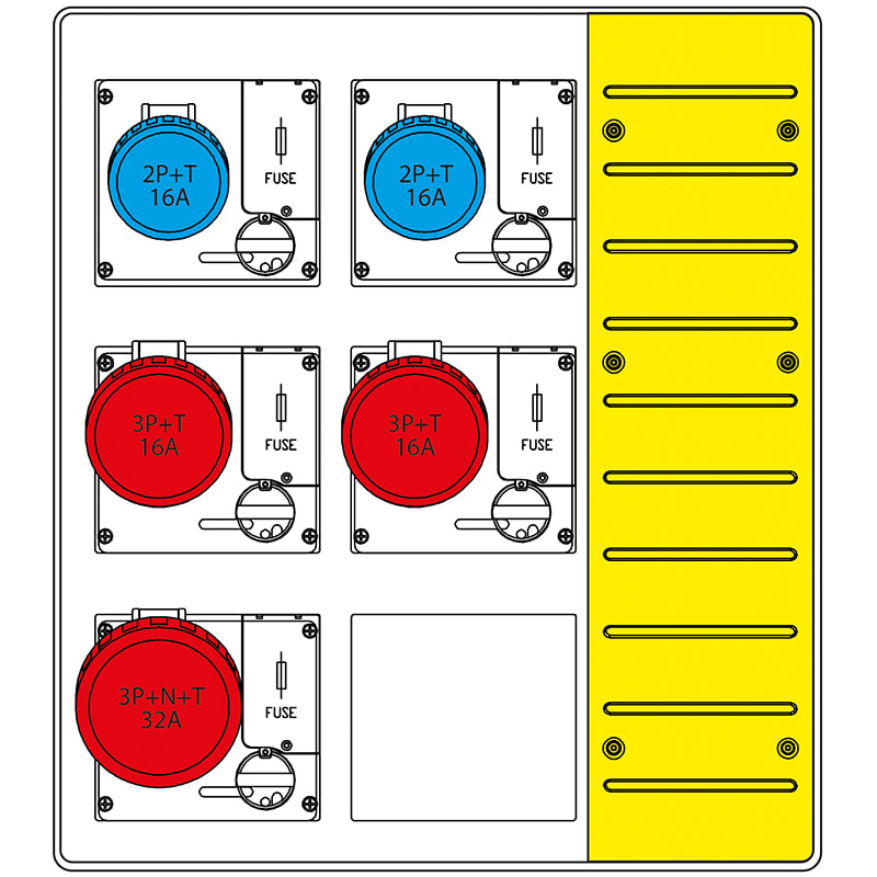 SCAME PARRE - MBOX3 CON MORSETTIERA   PRESE C/FUSIBILI 657.6035-087