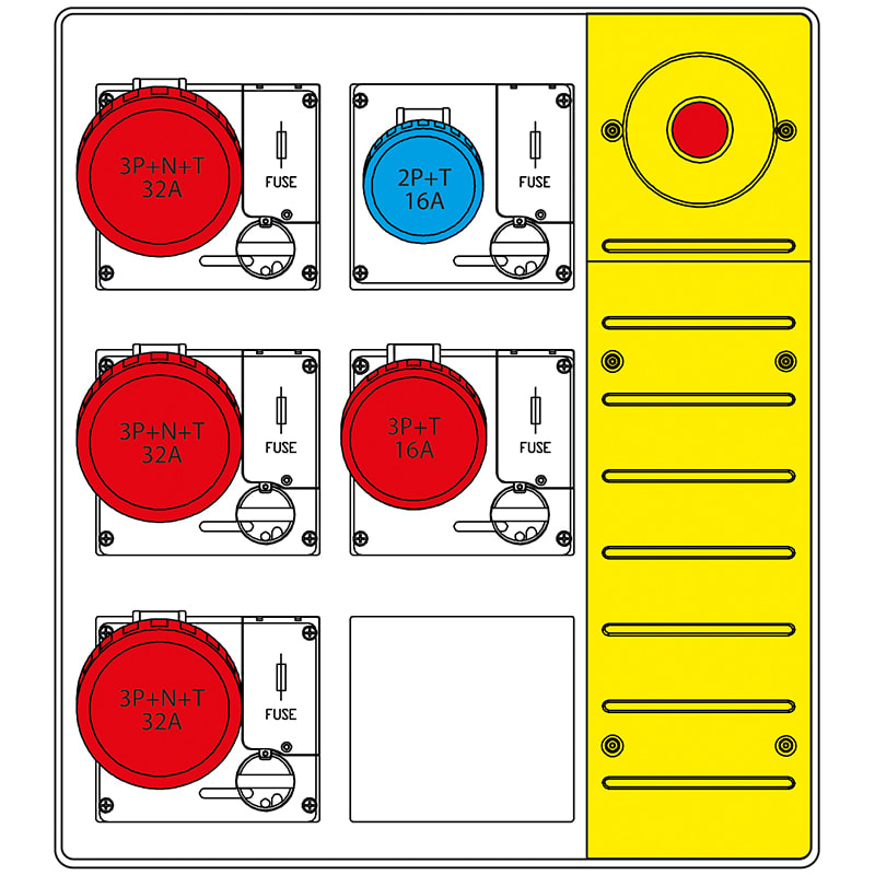 SCAME PARRE - MBOX3 MORSETT.+EMERGENZA PR. C/FUSIBILI