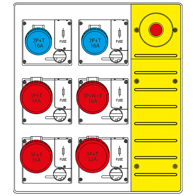 SCAME PARRE - MBOX3 MORSETT.+EMERGENZA PR. C/FUSIBILI