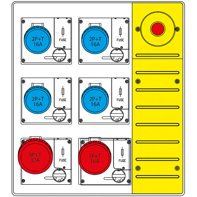 SCAME PARRE - MBOX3 MORSETT.+EMERGENZA PR. C/FUSIBILI 657.6936-025