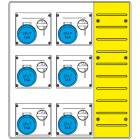 SCAME PARRE - MBOX3 CON MORSETTIERA PRESE S/FUSIBILI 657.8036-032