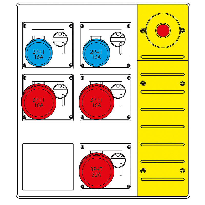 SCAME PARRE - MBOX3 MORSETT.+EMERGENZA  PR. S/FUSIBILI 657.8935-012