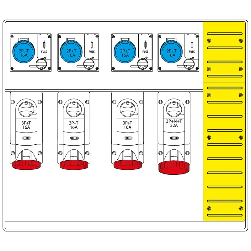 SCAME PARRE - MBOX5 CON MORSETTIERA   PRESE C/FUSIBILI 658.6058-140