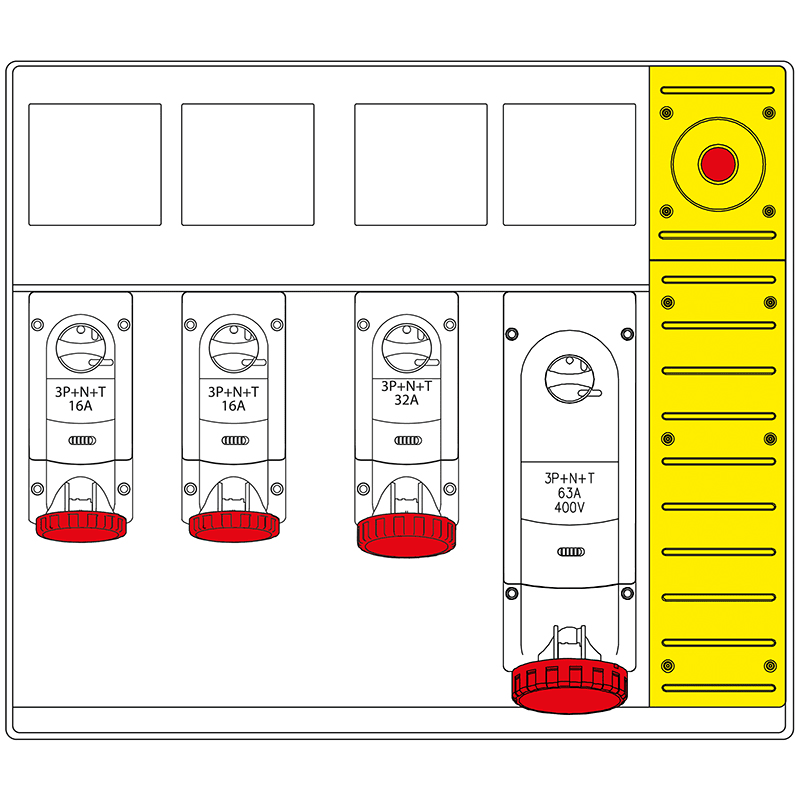 SCAME PARRE - MBOX5 MORSETTIERA+EMERGENZA PRESE C/FUS.