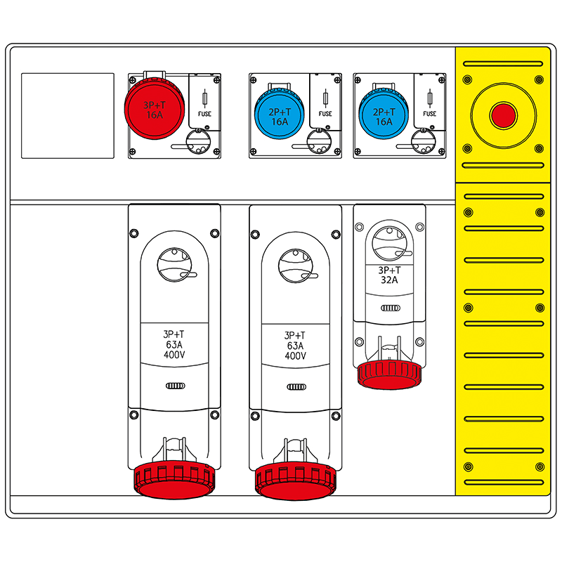 SCAME PARRE - MBOX5 MORSETTIERA+EMERGENZA PRESE C/FUS.