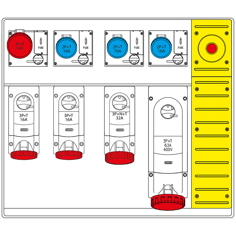 SCAME PARRE - MBOX5 MORSETTIERA+EMERGENZA PRESE C/FUS.