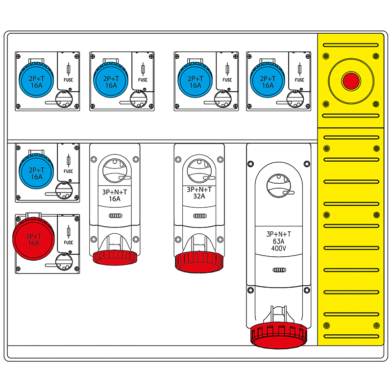 SCAME PARRE - MBOX5 MORSETTIERA+EMERGENZA PRESE C/FUS.